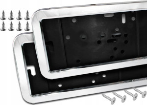 Ramki Pod Tablice Rejestracyjna Metal Chrom 2 Szt