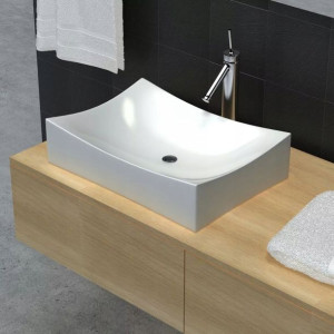 Lumarko Umywalka łazienkowa, biała porcelana niety