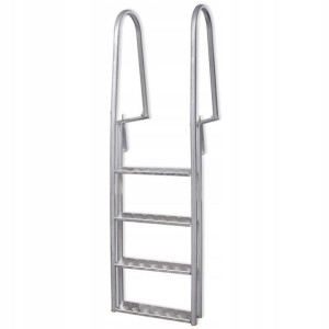 Drabina do basenu lub pomostu, 4 stopnie, aluminiu