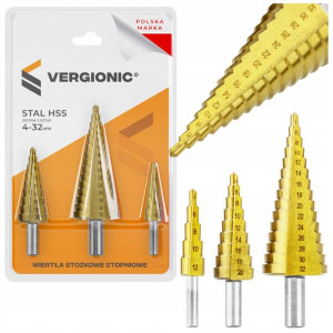 Wiertła Stożkowe Stopniowe Do Metalu Zestaw 4-32mm
