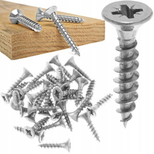 120x Wkręt Drewna Hartowany 2,5x8mm Ocynk Srebrny