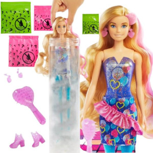 BARBIE IMPREZA LALKA W TUBIE zmienia kolor dodatki