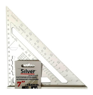 Silver Kątownik Stolarski Aluminiowy Przymiar 7"