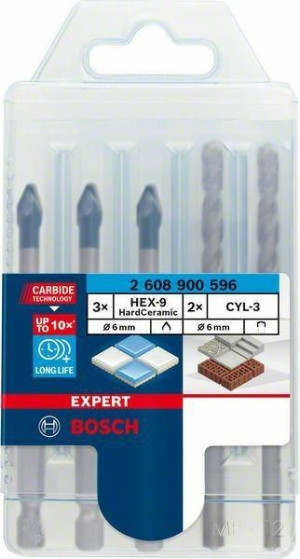 Bosch Wiertło Hex-9 Hard Ceramic Zestaw 5szt. Mix Expert