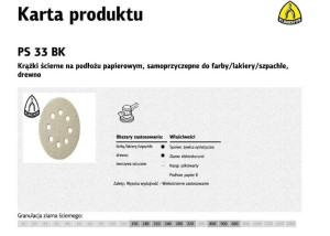 Klingspor Krążek Ścierny Samoprzyczepny 125mm Ps33bk Gr.240 Gls5 8-otworów/