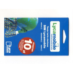 LycaMobile PL Starter Karta SIM Card PrePaid 10 zł