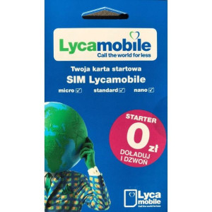 LycaMobile PL Starter Karta SIM Card PrePaid 0 PLN