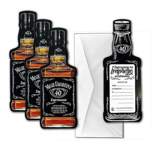 Zaproszenie na 40 urodziny Butelka Whiskey