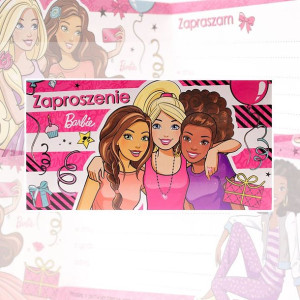 Zaproszenie na urodziny Barbie Mattel V0181