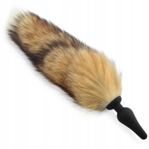 Silikonowy Korek Analny Z Długą Lisią Kitą 46 Cm