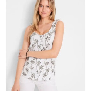 Bonprix Bawełniany Top Z Plisą Guzikową 52-54 934257