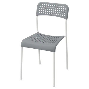 IKEA ADDE Krzesło szary biały