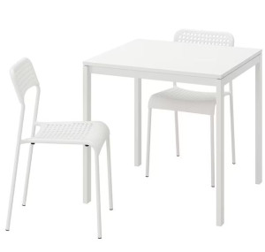 IKEA MELLTORP ADDE Stół i 2 krzesła biały 75 cm