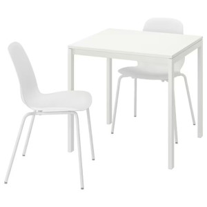 IKEA MELLTORP LIDAS Stół i 2 krzesła biały 75x75 cm