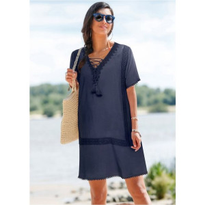 Bonprix Letnia Wiosenna Sukienka Oversize Koronka Sznurowanie 44-46 918365