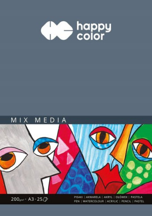 Blok Happy Color Mix Media A3 200g 25 arkuszy