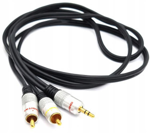 PRZEWÓD JACK3,5/2RCA 1,5m Alphard czarny DIGITAL