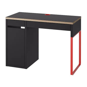 IKEA MICKE Biurko antracyt czerwony 105x50 cm