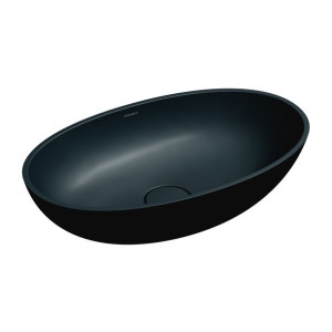 OMNIRES SHELL M+ umywalka nablatowa konglom 55x36cm czarna lawa SHELLUNBLV