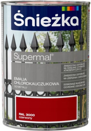 Śnieżka Chlorokauczuk Czerwony Połysk 0,9l