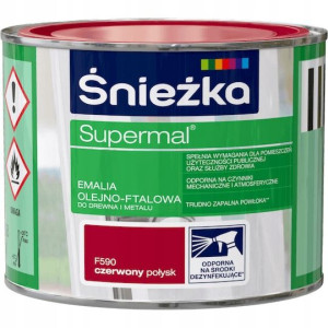 Śnieżka Supermal Farba Olejno-ftalowa Czerwony 0,2