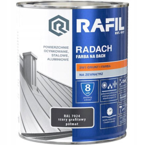 Farba I Grunt Rafil Radach Szary Grafitowy 0,75l