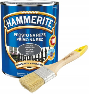 Hammerite Połysk Ciemny Szary 0,7l + Gratis