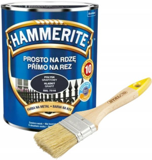 Hammerite Na Rdzę Połysk Grafitowy 0,7l + Gratis