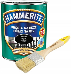 Hammerite Na Rdzę Półmatowy Czarny 0,7l + Gratis