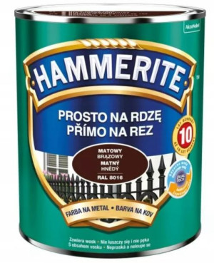 Hammerite Prosta Na Rdzę Brąz Mat 0,25 L Ral 8017