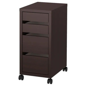 IKEA MICKE Komoda na kółkach czarnobrąz 35x75 cm