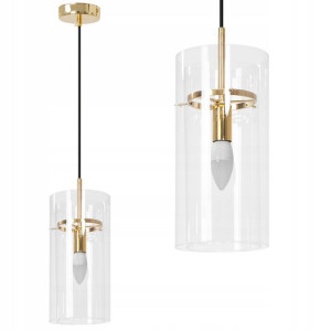 Lampa Wisząca Sufitowa Szklana Nowoczesna Złota