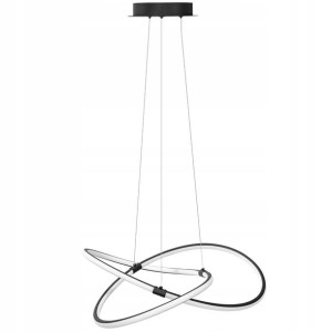Lampa Sufitowa Wisząca Czarna Led + Pilot