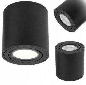 Lampa Spot Reflektor Plafon Metal Czarny Gu10