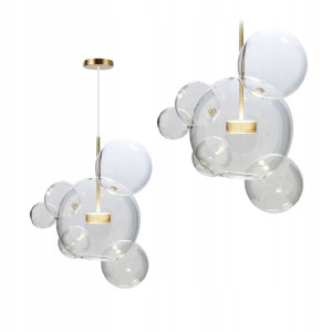 Lampa Sufitowa Szklane Kule Złota Gold 6 Punktów
