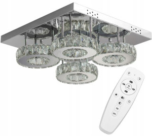 Kryształowa Lampa Sufitowa Glamour Z Pilotem