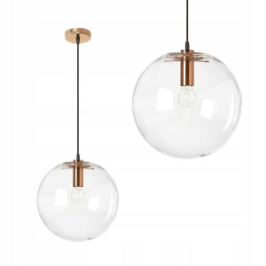 Lampa Wisząca Szklana Kula Rose Gold Lassi 30cm