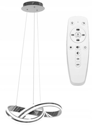 Lampa Sufitowa Wisząca Metal Ring Chrom Led +pilot