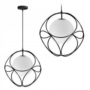 Lampa Wisząca Loft Industrial Czarna Metalowa E27