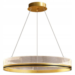 Lampa Wisząca Led Metalowa Nowoczesna Złoto Czarna