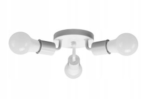 Lampa Sufitowa Plafon Potrójna Metalowa White 3