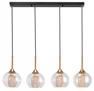 Lampa Sufitowa Wisząca Szklane Kule Gold Loft