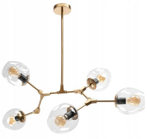 Lampa Sufitowa Nowoczesna Gold 5-ramienna Złota
