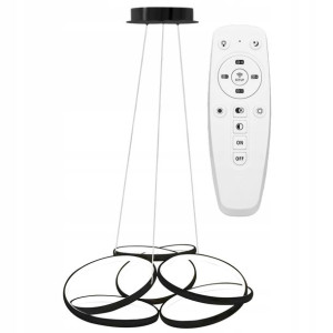 Lampa Sufitowa Wisząca Metal Ring Black Led Pilot