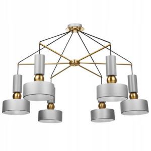 Lampa Sufitowa Nowoczesna Srebrna Metalowa Złota