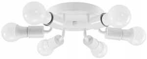 Lampa Sufitowa Plafon Reflektor Metal Round White