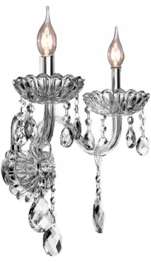 Lampa Kryształowa Kinkiet Glamour Szkło Kryształ 2