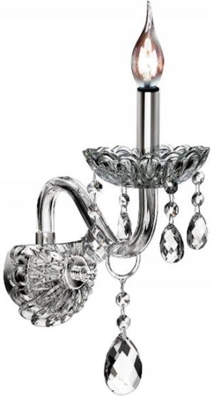 Lampa Kryształowa Kinkiet Glamour Szkło Kryształ