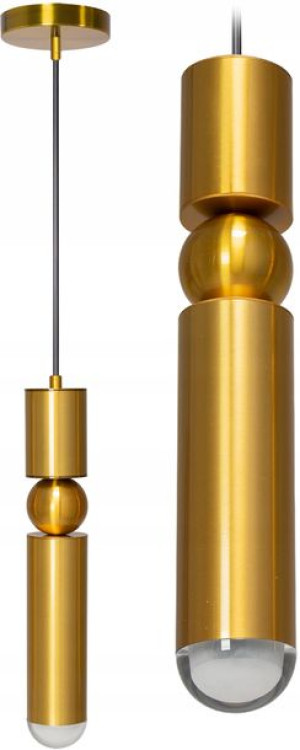 Lampa Sufitowa Wisząca LED Metalowa Gold Złota