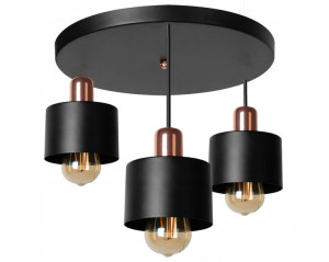 Lampa Wisząca Edison Led Plafon Cali 3cp Złota